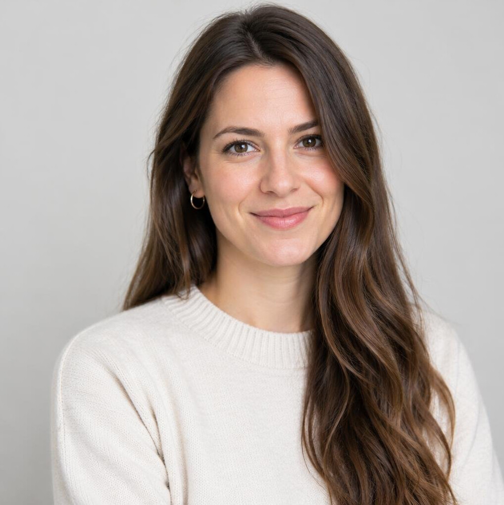 Portrait of a young woman with long hair smiling